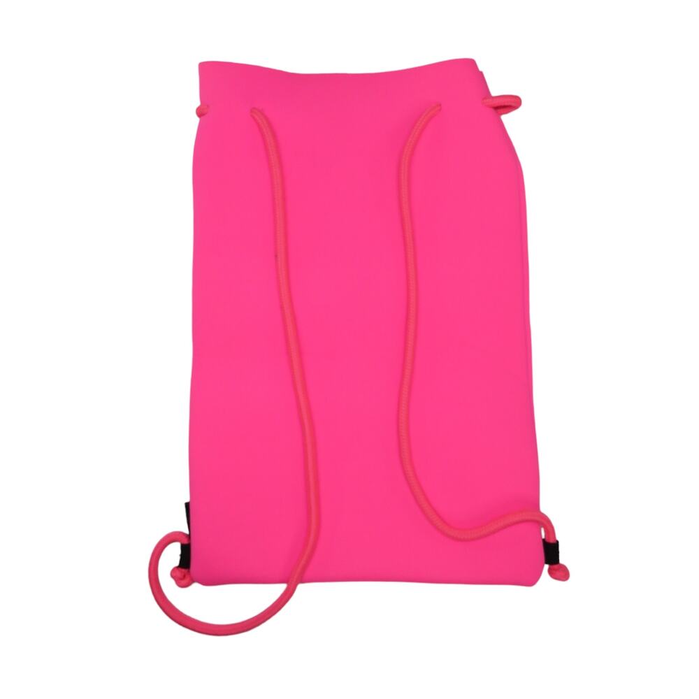 TRIANGL Hot Pink Neoprene Pullstring Backpack Sac Barbiecore - Picture 2 of 6